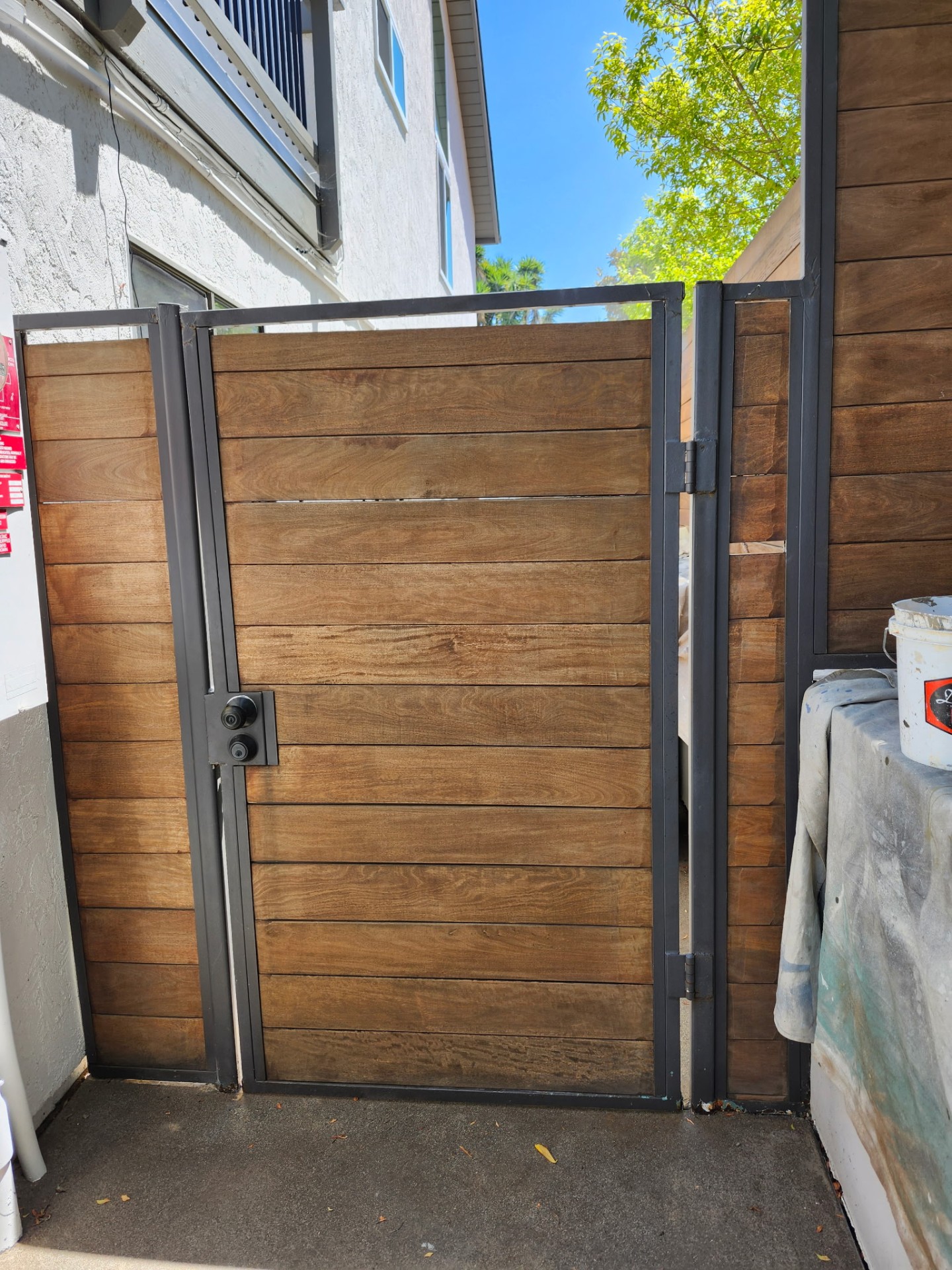 Wood gate before